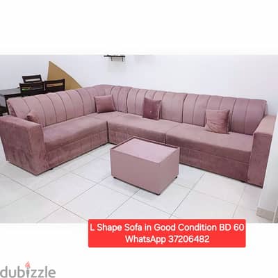 L Shape Sofa with Center table and other items for sale