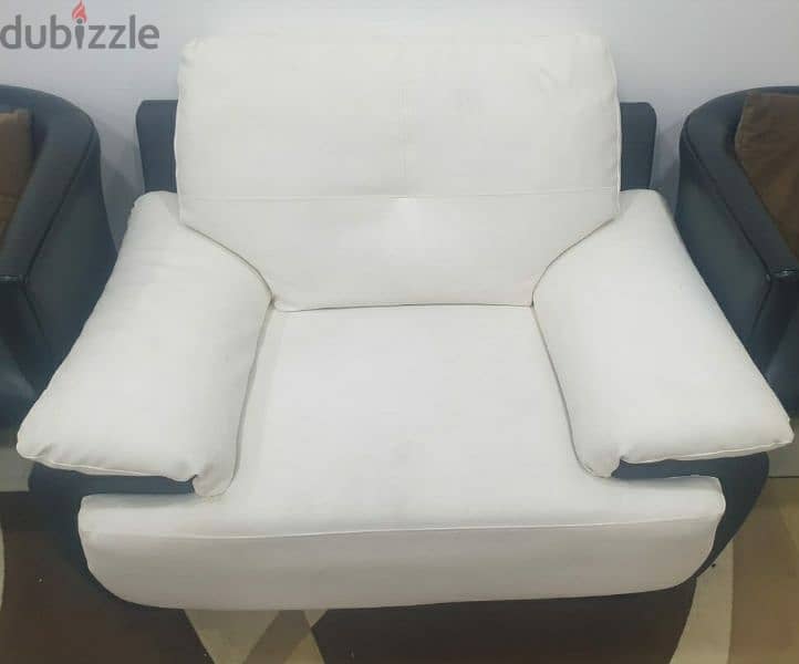 White leather sofa set 3 + 1 1