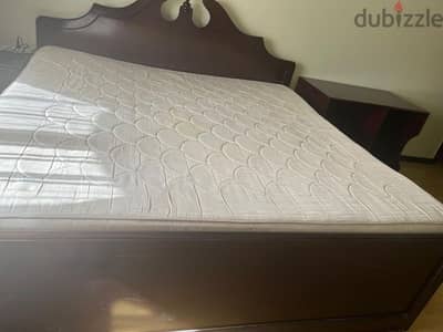 urgent sale bed with mattress and study table BD 90