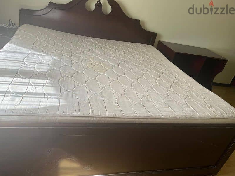 urgent sale bed with mattress and study table BD 90 0