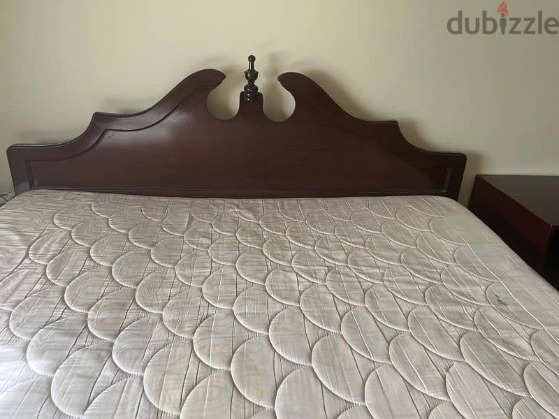 urgent sale bed with mattress and study table BD 90 3