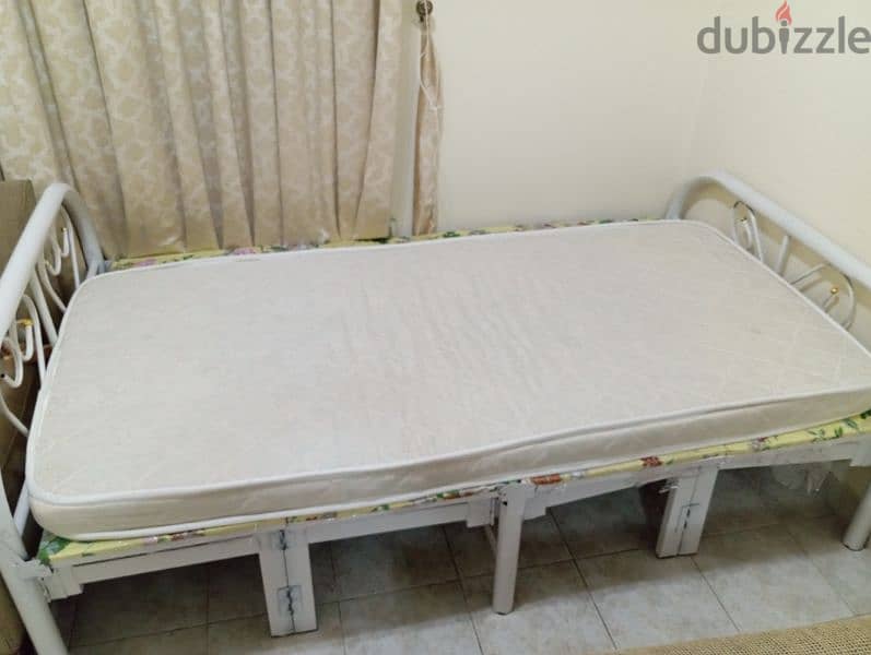 55 BD - 3 Cots with mattress, Sofa 3+2 seater and ironing table, 1