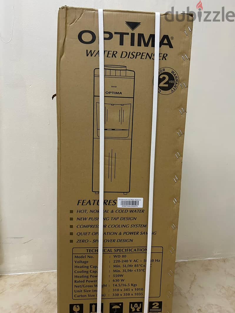 New Optima Water Dispenser 3 Tap WD80 - 30 BD 1