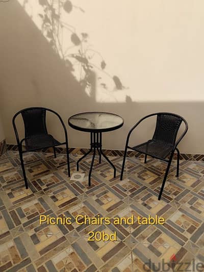 Table and 2 chairs set