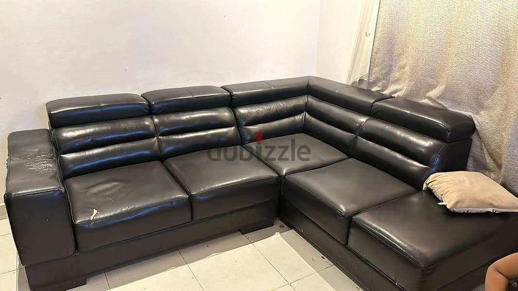 Sofa with cover and table 1