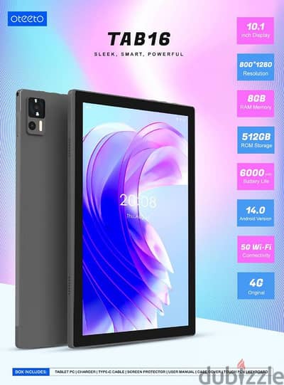 Oteeto tab 16, 512 GB memory