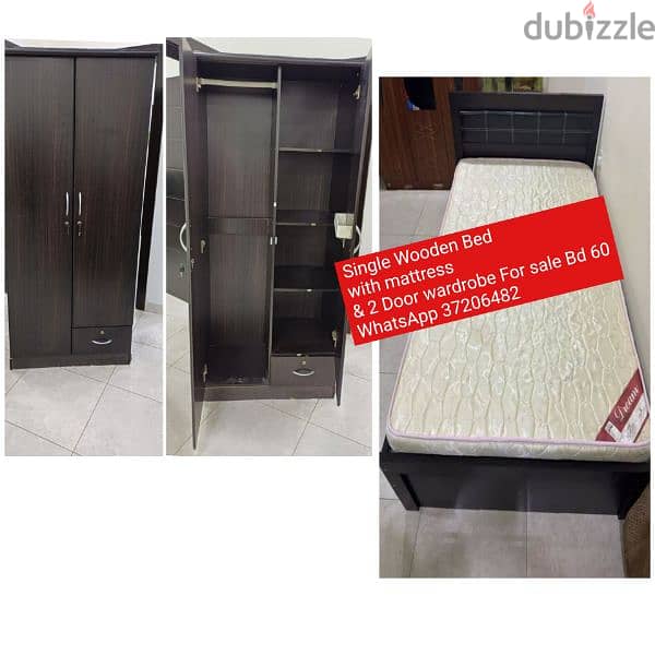 2 Door wardrobe with mirror and other items for sale 5