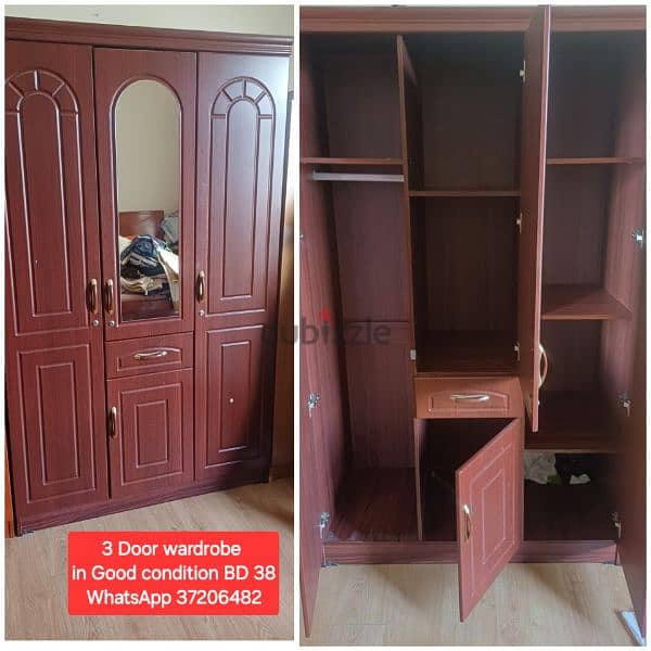 2 Door wardrobe with mirror and other items for sale 12