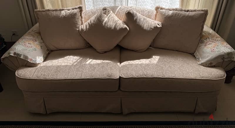 fawn colour 7 seaer sofa excellent condition 2