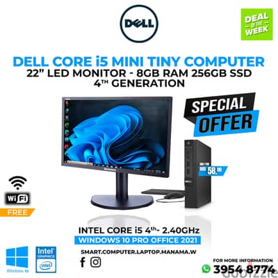 Dell Core i5 4th Generation Mini Tiny Computer Set 8GB Ram 256GB SSD 2