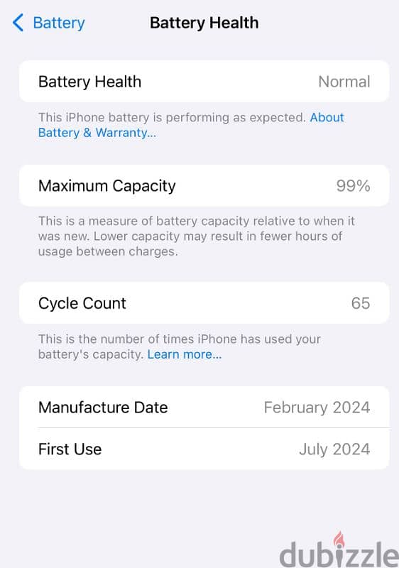 I Phone 15 Pro Max  99% Battery with orginal charger 0