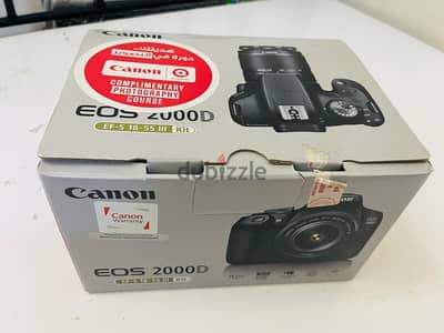 Only one month used Canon EOS 2000d with 18-55mm lens for sale.