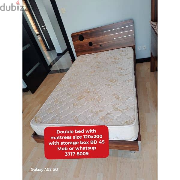 Queen size bed with mattress and other household items for sale 9