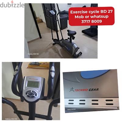 Exercise cycle and dumbell for sale