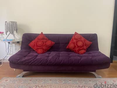 Purple Sofa Bed Couch كنب بنفسجي ينفتح الى سرير