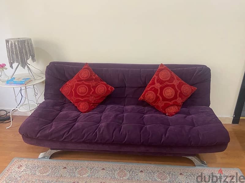 Purple Sofa Bed Couch كنب بنفسجي ينفتح الى سرير 1