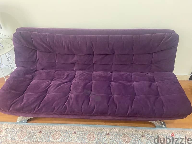 Purple Sofa Bed Couch كنب بنفسجي ينفتح الى سرير 3