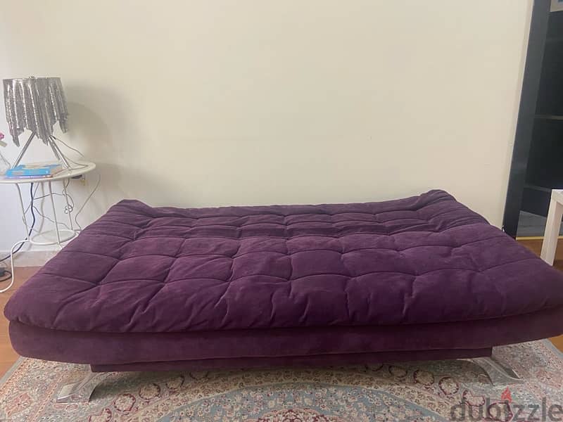 Purple Sofa Bed Couch كنب بنفسجي ينفتح الى سرير 4