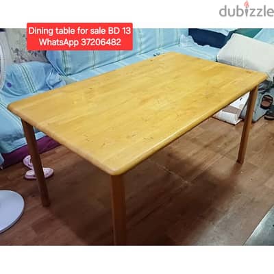 Dining table without chairs and other items for sale with Delivery