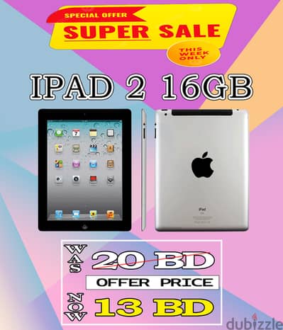 HUGE PRICE DROP! " iPad 2, 16GB " - Was 20 BHD, Now ONLY 13 BHD!