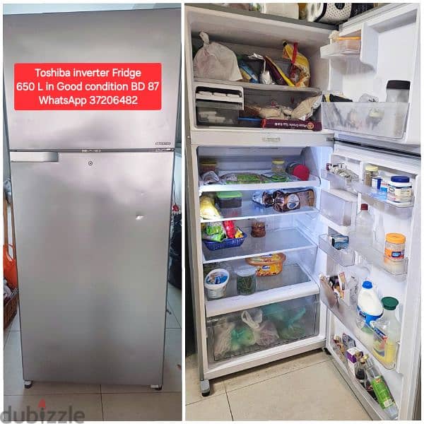 Slightly used 300 L Toshibaa inverter Fridge & other items for sale 12