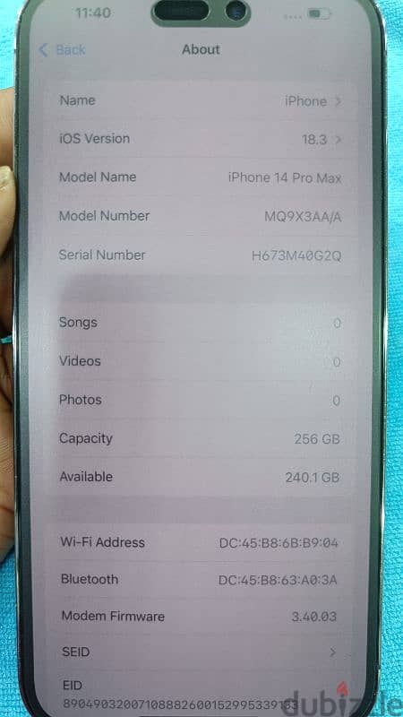 Sell iphone 14pro Max 256 gb 6