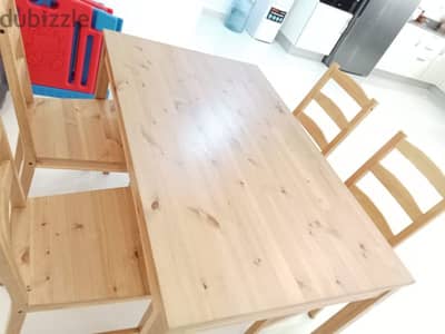 ikey 4 seater wooden table with chairs