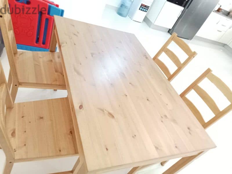 ikey 4 seater wooden table with chairs 0