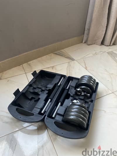 cast iron dumbell set