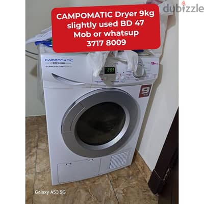 CAMPOMATIC Dryer and other household items for sale with delivery