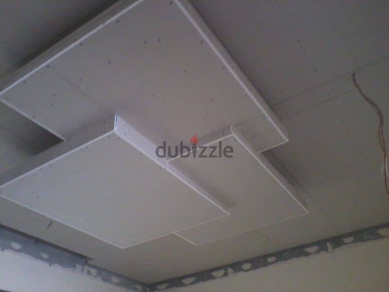 Gypsum board work done here celling, partitions also done 2