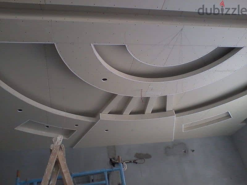 Gypsum board work done here celling, partitions also done 3