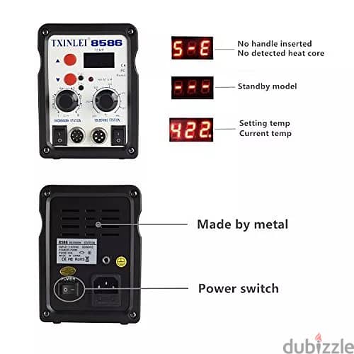 Solder Station, 2 in 1 Digital Display SMD Hot Air Rework Station 1