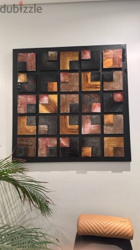 Wall massive wood art painting 0