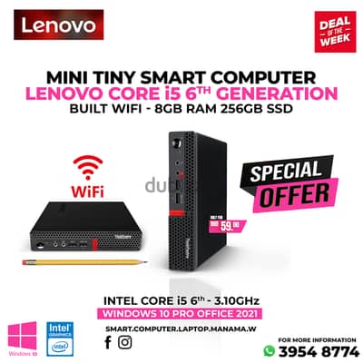 Lenovo Core i5 6th Generation Mini Tiny Smart Computer 8GB Ram 256GB M