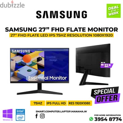 Samsung 27" Full HD Flat 75Hz Monitor ( Brand New ) Cell : 39548774