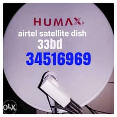 New airtel dish with fixing and home delivery only 33bd 0