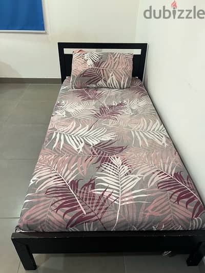 Single bed with Medicated mattress.