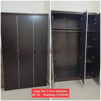 Large size 3 door wardrobe and other items for sale