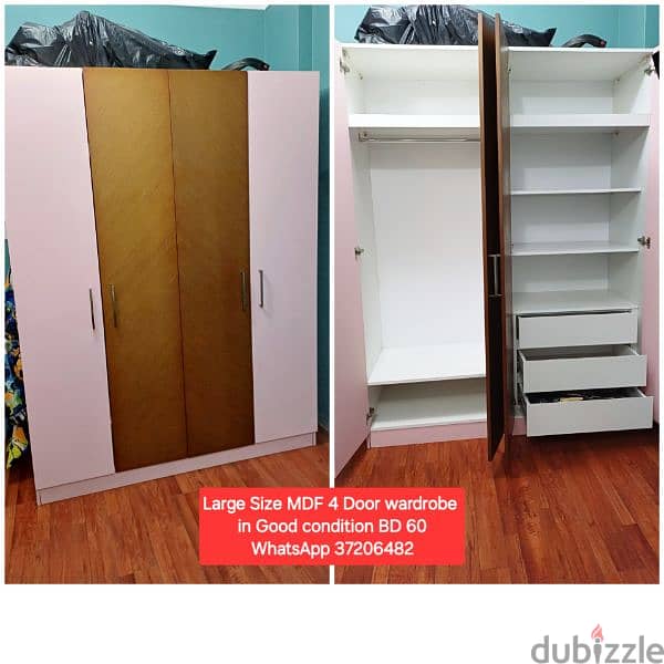 Large size 3 door wardrobe and other items for sale 8