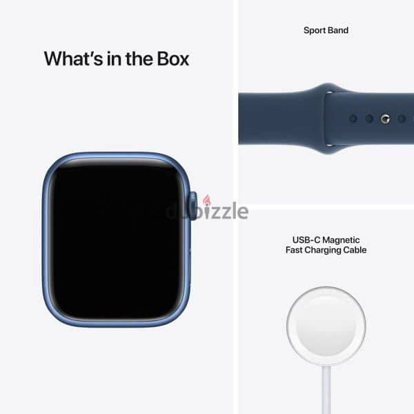 Apple Watch Series 7 GPS, 45mm  Blue Sport Band 7