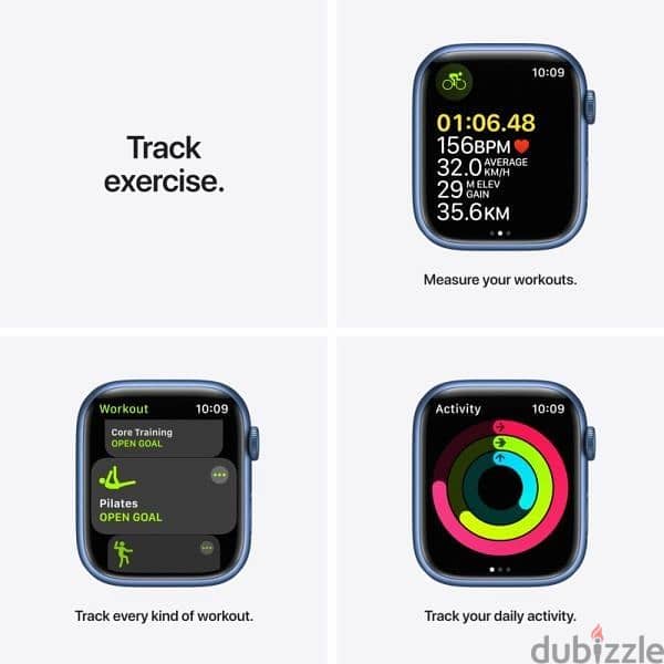 Apple Watch Series 7 GPS, 45mm  Blue Sport Band 9