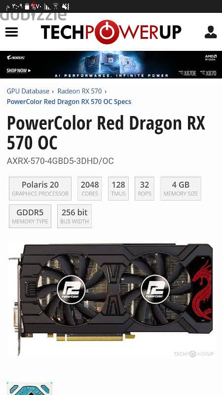 PowerColor Red Dragon RX 570 OC 4GB 1