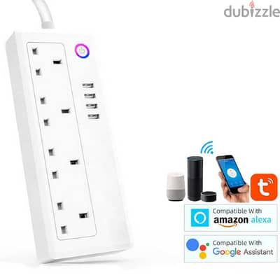 Wifi Smart Wall Socket Power Strip Timer Switch UK Plug 4 Way