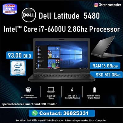 AHLAN RAMDAN Dell Core i7 2.8Ghz Laptop 16GB RAM 512GB SSD 6th Gen 14"