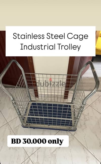 Stainless Steel Cage Industrial Trolley