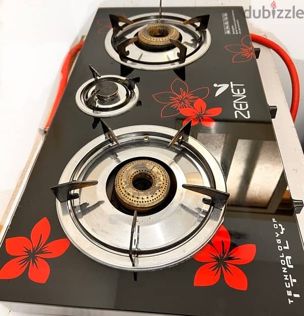 3 burner gas stove, Cylinder with regulator and wire 2