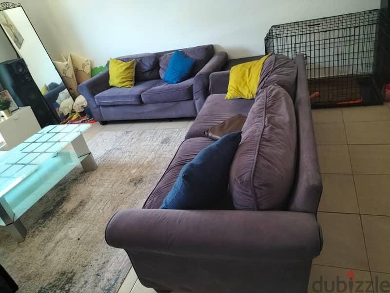 home furniture - sofa set, wadrobe & ikea table 1