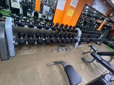 dumbbell set and treadmill for sale