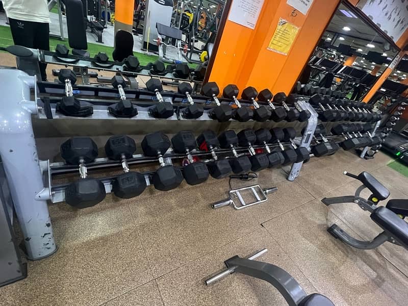 dumbbell set and treadmill for sale 8